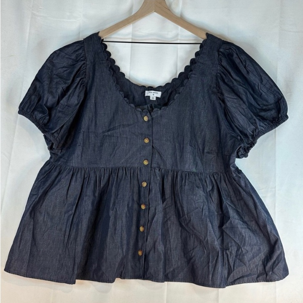 Kika Vargas Boxy Ruffled Blouse